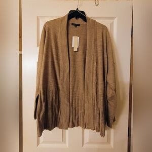 Napa Valley Taupe Open Front Cardigan Size XL
